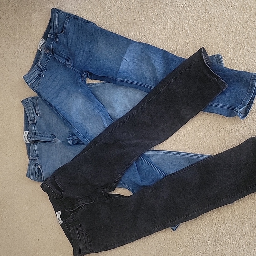 3 pairs of Abercrombie Kids Straight jeans
